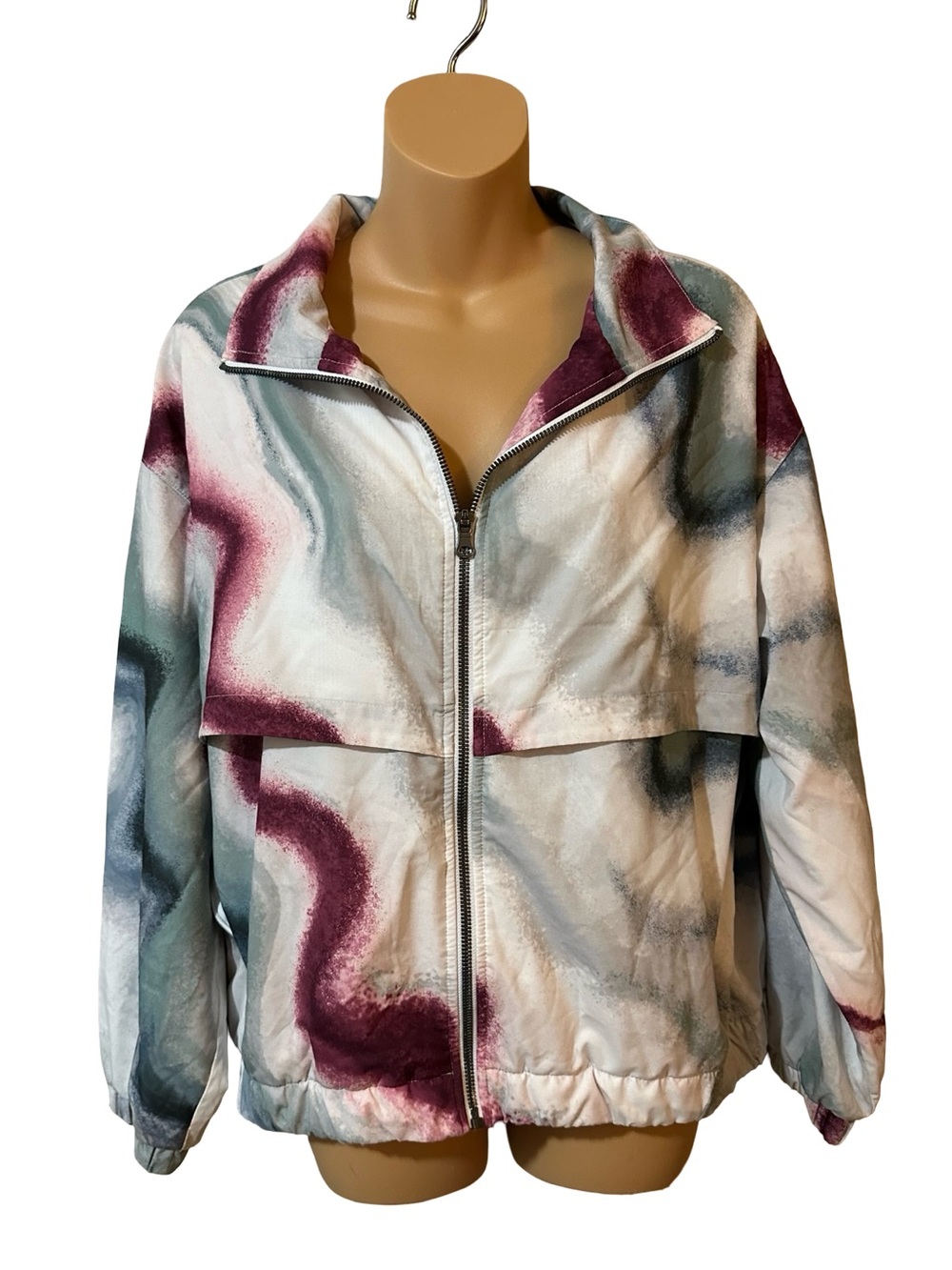 CALIA by Carrie Underwood M Abstract Windbreaker Jacket Full Zip Activewear